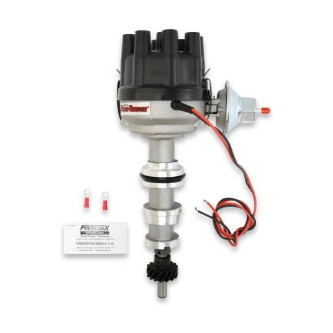 PerTronix Flame-Thrower Stock Look Cast Distributors D7134630 Distributors, Cast, Hall Effect, Vacuum, Female/Socket, Steel Gear, Black Cap, Ford, Big Block FE, Each thumbnail 4
