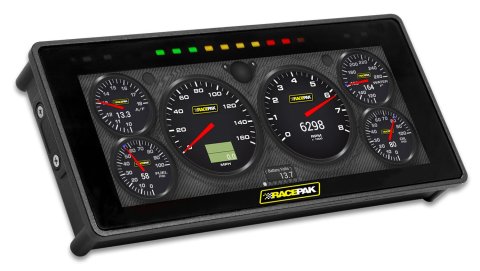 Racepak 6.86 in. Displays 250-DS-686 Digital Dashboard Displays, in LCD Display, Wiring Harness, Aluminum Housing, Black Anodized, External 16 GB Memory. Screen, VNet Systems, Kit thumbnail 6