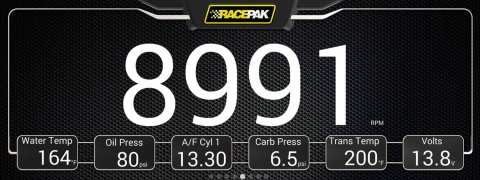 Racepak 6.86 in. Displays 250-DS-686 Digital Dashboard Displays, in LCD Display, Wiring Harness, Aluminum Housing, Black Anodized, External 16 GB Memory. Screen, VNet Systems, Kit thumbnail 8