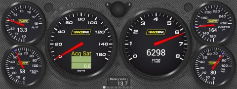 Racepak 12.3 in. Displays 250-DS-123 Digital Dashboard Displays, in LCD Display, Wiring Harness, Aluminum Housing, Black Anodized, External 16 GB Memory. Screen, VNet Systems, Kit thumbnail 8