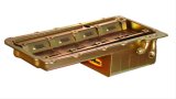 Milodon Circle Track Oil Pans 31527 Pan, Track, Rear Sump, 7 qt., Steel, Gold Iridited, 5.25 in. Depth, Chevy, Small Block LS, Each thumbnail 2