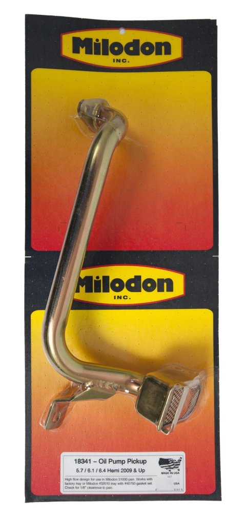 Milodon Oil Pump Pickups 18341 Pickup, Aftermarket Pan Style, Mid-Sump, Chrysler, Dodge, Plymouth, 5.7, 6.1L Hemi, 2009-2015, Swap, Each thumbnail 1