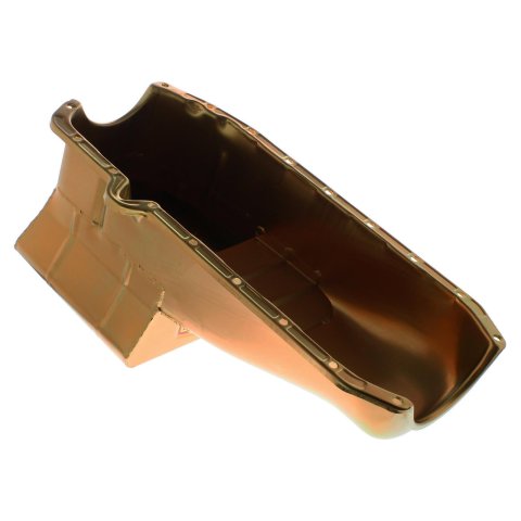 Milodon Street and Strip Oil Pans 30901 Pan, Steel, Gold Iridite, 7 qt., Chevy, Small Block, Low Profile, Dart SHP 1980-85 RH Dipstick, Each thumbnail 4