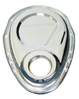 Milodon Steel Timing Covers 65500 Cover, 1-Piece, Steel, Chrome Plated, Chevy, Small Block, Each thumbnail 2