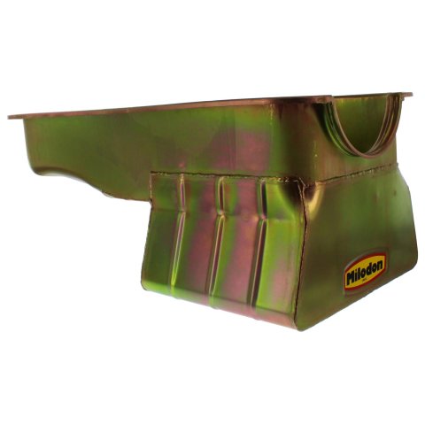 Milodon Street and Strip Oil Pans 30929 Pan, Steel, Gold Iridite, 8 qt., Ford, 429/460, Fits Pre-1973 Front Sump Chassis, Each thumbnail 3
