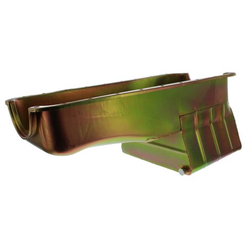 Milodon Street and Strip Oil Pans 30929 Pan, Steel, Gold Iridite, 8 qt., Ford, 429/460, Fits Pre-1973 Front Sump Chassis, Each thumbnail 4
