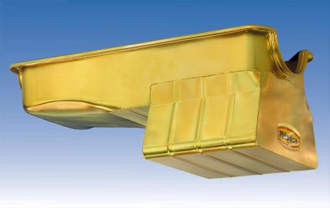 Milodon Street and Strip Oil Pans 30929 Pan, Steel, Gold Iridite, 8 qt., Ford, 429/460, Fits Pre-1973 Front Sump Chassis, Each thumbnail 5