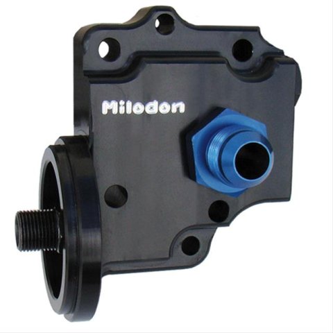 Milodon Billet Aluminum Oil Pump Covers 21215 Cover, Aluminum, Black, -12 AN Fitting, Chrysler, Dodge, Plymouth, Big Block, Fits Wedge Motor Mounts, Each