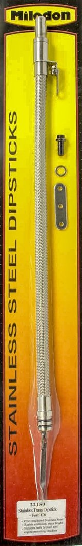 Milodon Stainless Steel Transmission Dipsticks 22150 Dipstick, Braided Steel, Natural, C-6, Each thumbnail 2