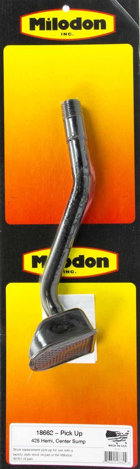 Milodon Oil Pump Pickups 18662 Pickup, Screw-In, Stock Pan Style, 5.250 in. Pan Depth, 0.500 in. Tube Diameter, Mopar, Big Block, Hemi, Each thumbnail 2