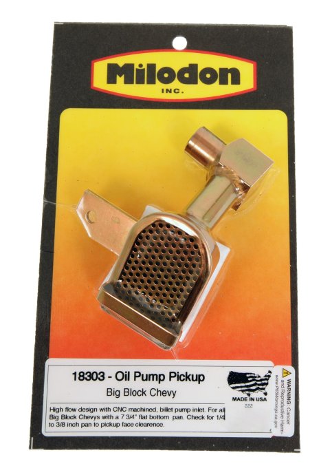 Milodon Oil Pump Pickups 18303 Pickup, Press Fit, Aftermarket Pan Style, 7.750 in. Pan Depth, Chevy, Big Block, Each thumbnail 3