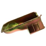 Milodon Street and Strip Oil Pans 30355 Pan, Steel, Gold Iridite, 7 qt., Pontiac, 350/389/400/421/428/455 , Low Profile Design, Each thumbnail 1