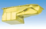 Milodon Street and Strip Oil Pans 30355 Pan, Steel, Gold Iridite, 7 qt., Pontiac, 350/389/400/421/428/455 , Low Profile Design, Each thumbnail 3