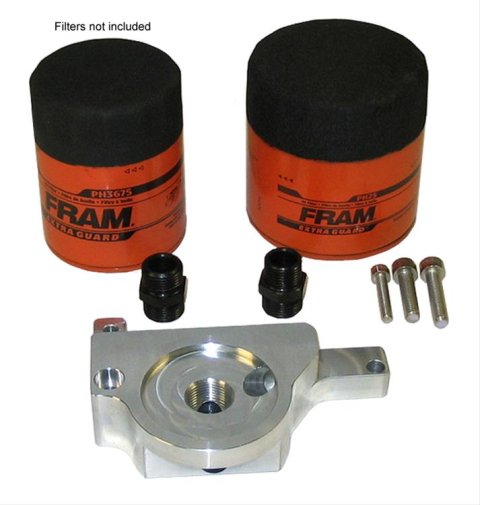 Milodon Oil Filter Adapters 21580 Adapters, Spin-on Bypass Adapter Style, Billet Aluminum, Natural, 13/16-16 in. Nipple Thread Size, Chevrolet, Small Block LS, Each thumbnail 2