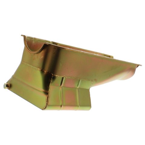 Milodon Street and Strip Oil Pans 30900 Pan, Strip, Low Profile, Steel, Gold Iridite, 7 qt., LH Dipstick, Chevy, Small Block, Each thumbnail 3