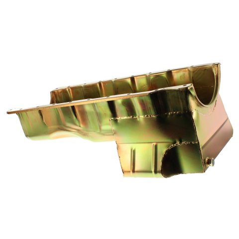 Milodon Street and Strip Oil Pans 30956 Pan, Steel, Gold Iridite, 6 qt., Chevy, Big Block, Mark V, Mark VI, Each
