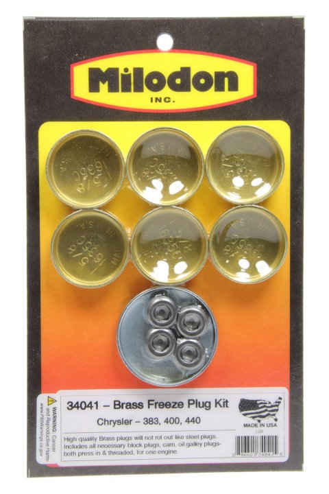 Milodon Freeze Plug Kits 34041 Kit, Brass, Mopar, Big Block, 361-440, Kit thumbnail 2