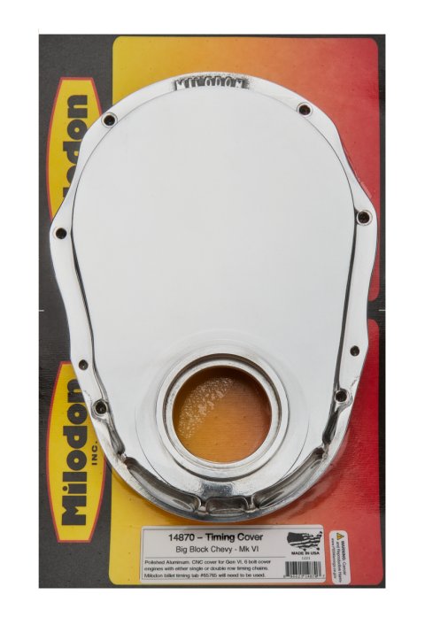 Milodon Aluminum Timing Covers 14870 Cover, 1-Piece, Aluminum, Polished Finish, Chevy, Big Block Gen 6, Each thumbnail 2