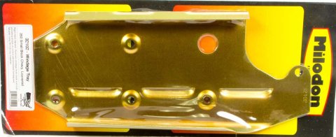 Milodon Windage Trays 32102 Tray, Steel, Gold Iridite, Louvered, Rear Sump, Chevy, Small Block, Each thumbnail 2