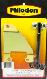 Milodon Chevy Oil Pump Support Brackets 17200 Bracket Small Block with 4 Bolt Sm. Block thumbnail 2