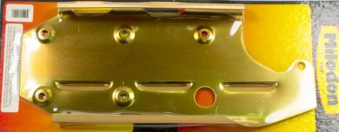 Milodon Windage Trays 32101 Tray, Steel, Gold Iridite, Louvered, Rear Sump, Chevy, Small Block 400, Each thumbnail 2