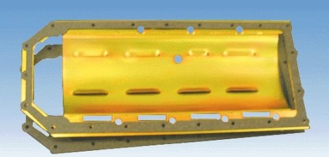 Milodon Windage Trays 32010 Tray, Steel, Gold Iridite, Louvered, Mopar, 6.1 and 5.7 liter Hemi thumbnail 2