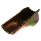 Milodon Stock Replacement Oil Pans 30735 Pan, Steel, Gold Iridite, 5 qt., Ford, 351C, Pre-1973 Front Sump Chassis, Int Control Baffles, Each thumbnail 1