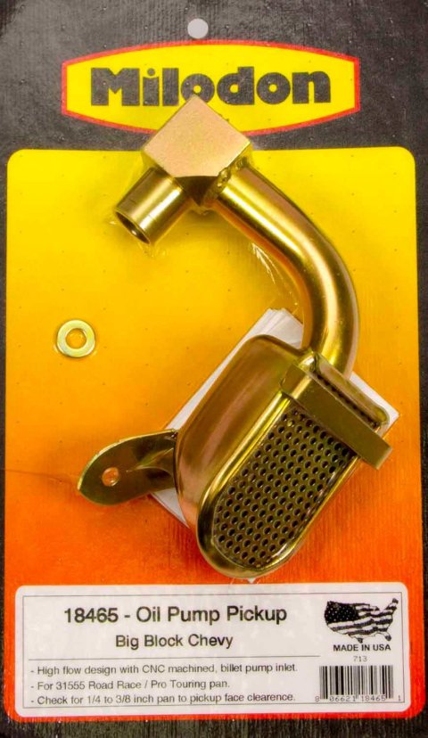 Milodon Oil Pump Pickups 18465 Pickup, Press Fit, Aftermarket Pan Style, 8.125 in. Pan Depth, Chevy, Big Block, Each thumbnail 2