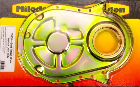 Milodon Steel Timing Covers 65605 Cover, 1-Piece, Steel, Gold Iridited, Chevy, Big Block, Each thumbnail 2