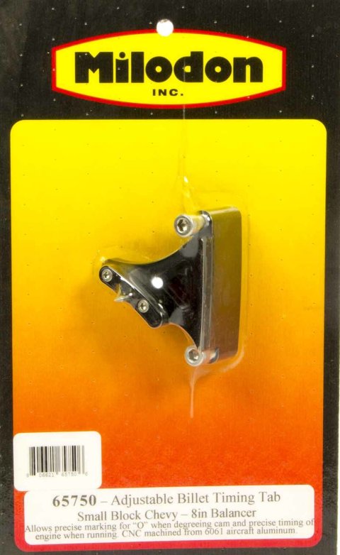 Milodon Timing Pointers 65750 Pointer, Billet Aluminum, Black, 8.0 in. Diameter Balancer, Chevy, Each thumbnail 1