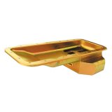 Milodon Circle Track Oil Pans 31582 Pan, Steel, Gold Iridated, 7 qt., Mopar Big Block RB, Internal Pickup, Tubular K-Member, Each thumbnail 2