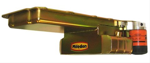 Milodon Pro Touring Oil Pans 31507 Pan, Touring, Steel, Gold Iridite, 7 qt., Chevy, Small Block, LS Series, Competition Baffling, Each thumbnail 1