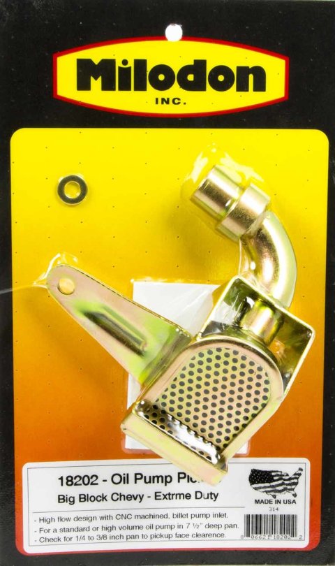 Milodon Oil Pump Pickups 18202 Pickup, Press Fit, Aftermarket Pan Style, Chevy, Big Block, Each thumbnail 2
