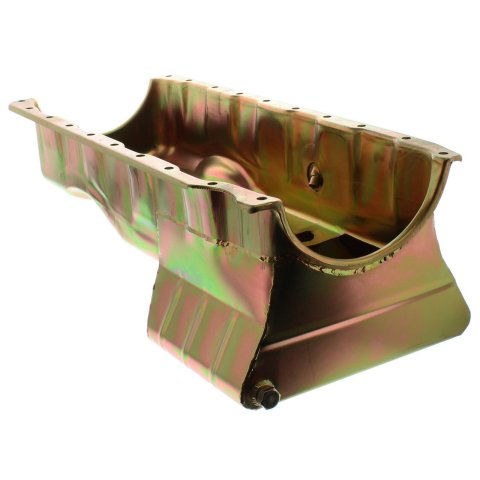 Milodon Street and Strip Oil Pans 30975 Pan, Steel, Gold Iridite, 6 qt., Chevy, Big Block, Mark V, Each