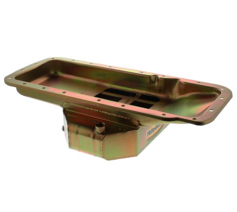 Milodon Pro Touring Oil Pans 31581 Pan, Touring, Steel, Gold Iridite, 7 qt., Mopar, Big Block, B/RB/Hemi, Fits A, B and E Bodies, Comp Baffling, Each thumbnail 2