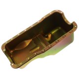 Milodon Stock Replacement Oil Pans 30720 Pan, Steel, Gold Iridite, 5 qt., Ford, 289/302, Pre-1973 Front Sump Chassis, Int Control Baffles, Each thumbnail 2