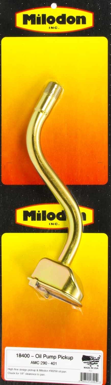 Milodon Oil Pump Pickups 18400 Pickup, Screw-In, Aftermarket Pan Style, 9.000 in Pan Depth, AMC, 290-401, Each thumbnail 2