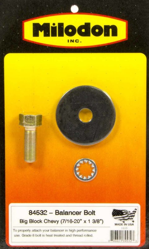 Milodon Harmonic Balancer Bolts 84532 Bolt, 1/2-20 in. Thread, 1.375 in. Length, Chevy, Big Block, Each thumbnail 1