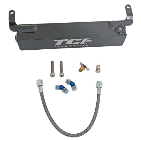 TCI PRO-X Transmission Overflow Canisters 528206 Automatic Tank, Pro-X, Aluminum, Black, 1 qt. Capacity, GM Powerglide, Each thumbnail 1