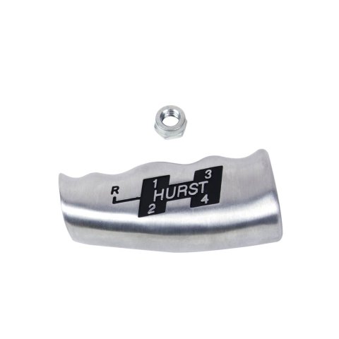 Hurst Shifter T-Handles 1535000 Shift Knob, T-Handle, Aluminum, Brushed, 4-Speed Pattern Upper Left Reverse Location with Logo, 3/8 in.-16 Thread, Manual Transmission, Each thumbnail 3