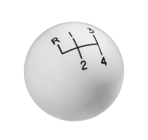 Hurst Classic Shift Knobs 1630002 Knob, Round, Plastic, White, 4-Speed Pattern, Manual Transmission, Each thumbnail 2