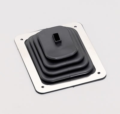 Hurst Shifter Boot and Plate Kits 1148429 Plate, Indy, Black, Rubber, Chrome Plated Steel Trim Plate, Hardware, Each thumbnail 1