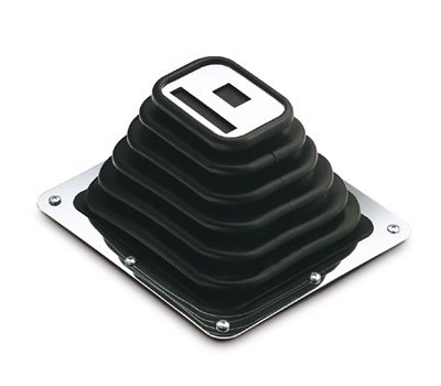 Hurst Shifter Boot and Plate Kits 1140010 Plate, Super 3, Black, Rubber, Chrome Plated Steel Trim Plate, Hardware, Each thumbnail 1