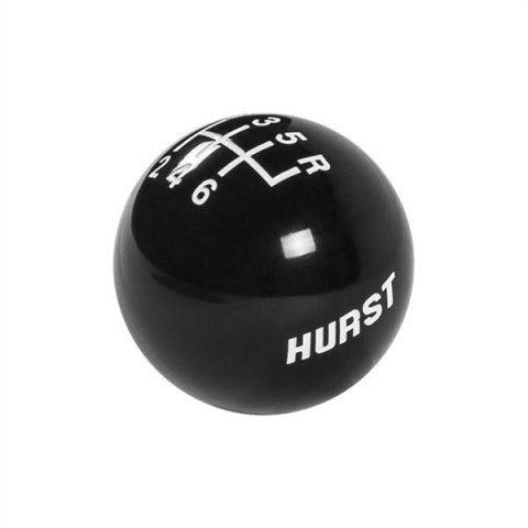 Hurst Classic Shift Knobs 1631040 Knob, Plastic, Black, 6 Speed, Logo, 3/8 in.-16, Each thumbnail 1