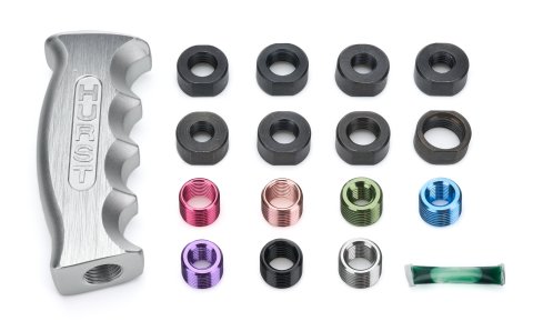 Hurst Pistol-Grip Shifter Handles 1531000 Shift Knob, Pistol Grip, Aluminum, Anodized, Logo, Each thumbnail 2