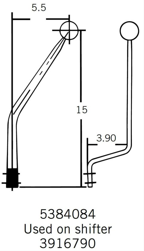 Hurst Competition Plus Flat Shifter Sticks 5384084 Replacement Stick, Steel, Chrome, 15.00 in. Long, 3/8 in.-16 Thread, Each thumbnail 1