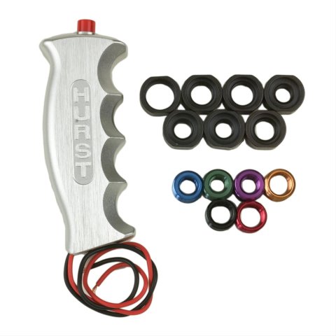 Hurst Pistol-Grip Shifter Handles 1536200 Shift Knob, Pistol Grip, Aluminum, Anodized, 12 V Button, Logo, Each thumbnail 1