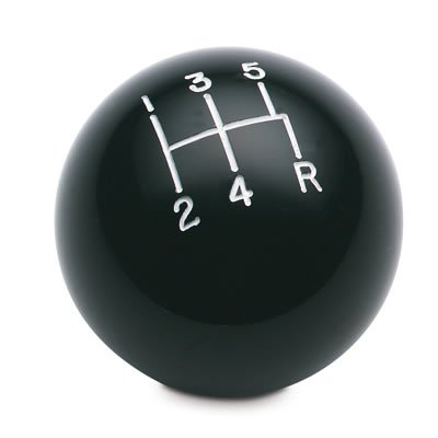 Hurst Classic Shift Knobs 1630108 Knob, Round, Plastic, Black, 5-Speed Pattern, Manual Transmission, Each thumbnail 3