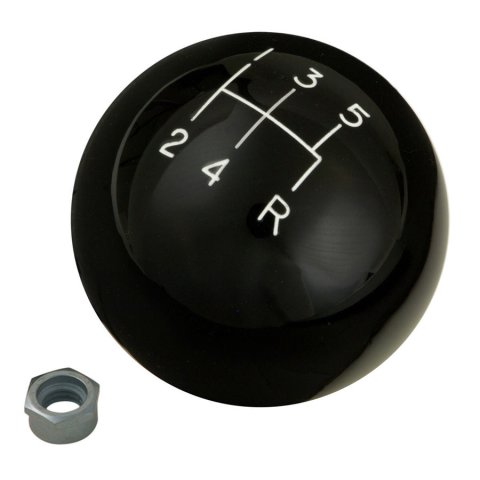 Hurst Classic Shift Knobs 1630108 Knob, Round, Plastic, Black, 5-Speed Pattern, Manual Transmission, Each thumbnail 4
