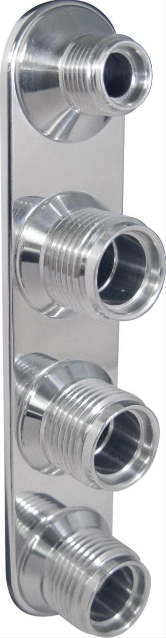 Vintage Air Streamline Bulkhead Plates 386600-MBA Firewall Bulkhead, Streamline, 4-Port, Inline, #6, #10, Aluminum, Polished, Each thumbnail 2